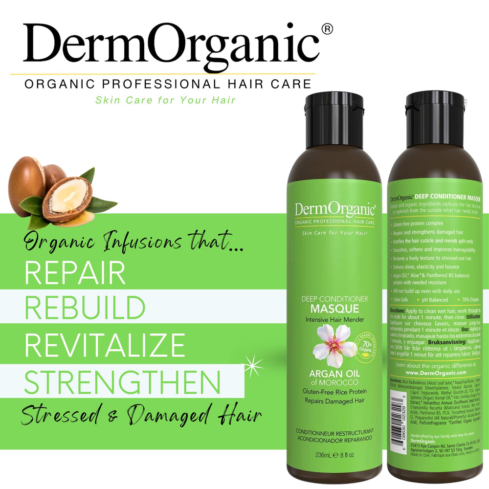 DermOrganic Argan Oil blend creates soft, silky finish and natural glow.
