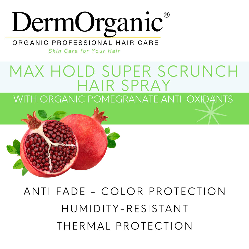 DermOrganic hairspray heat protection during styling with heat tools.