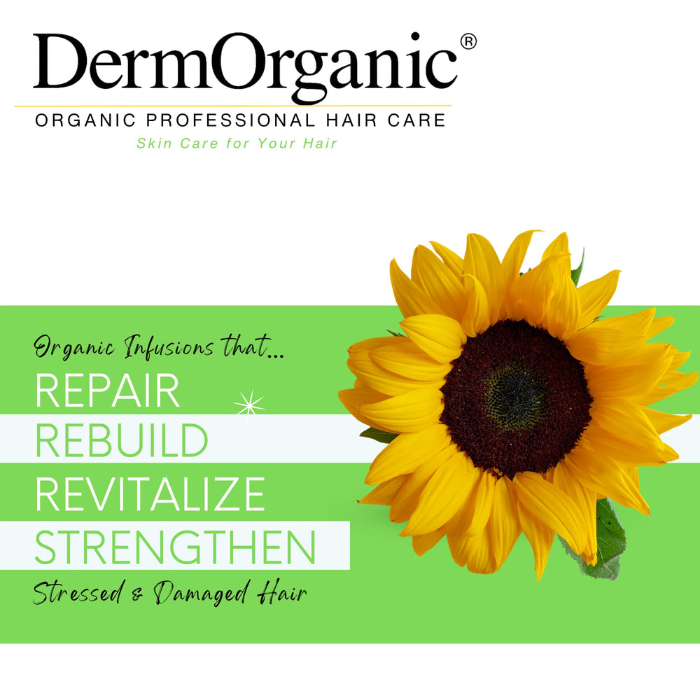 DermOrganic ingredients label highlights organic components and color protection