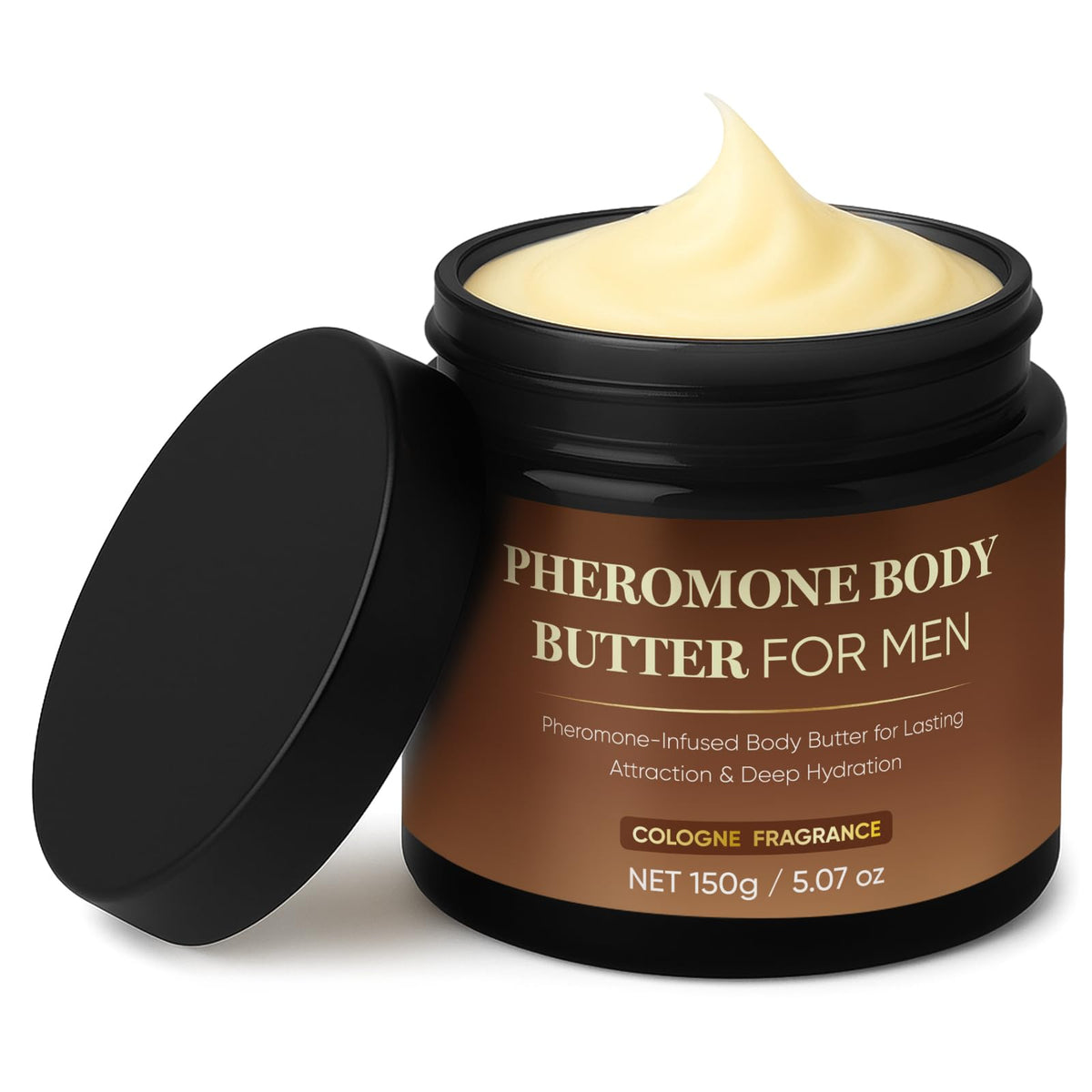Derperzi pheromone body butter for men – creamy hydration for soft skin.