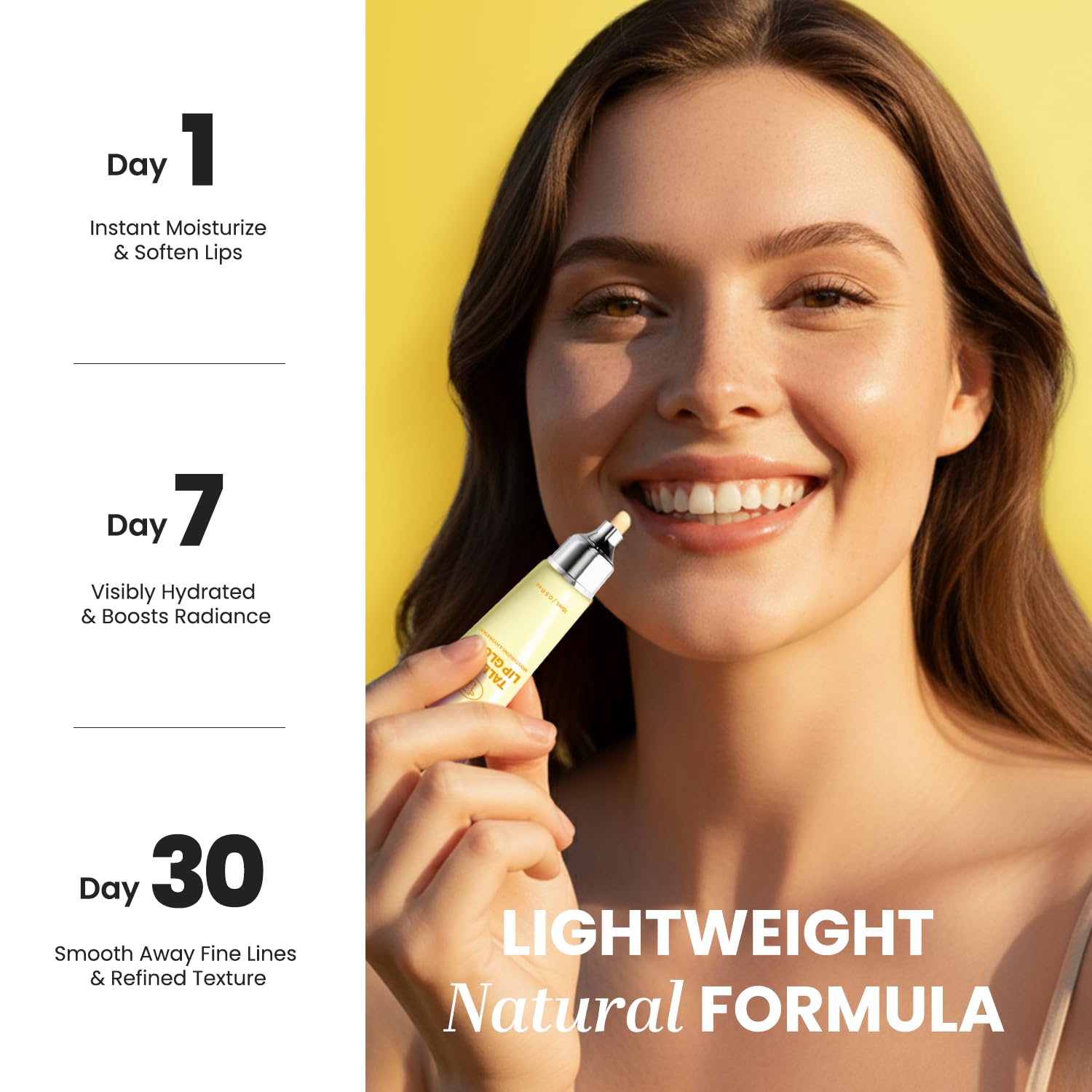 DERPHEA Lightweight non-sticky gloss texture on lips