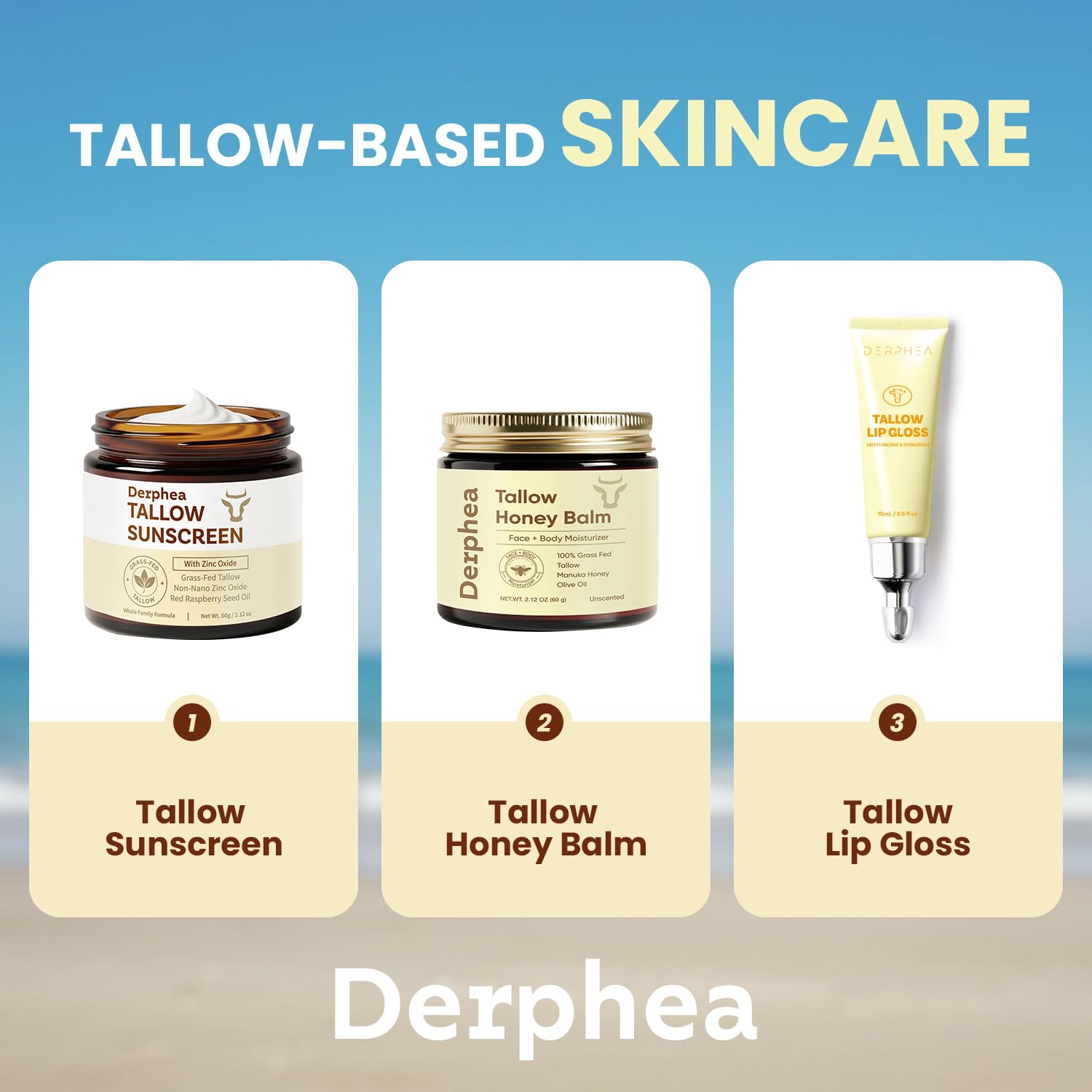 DERPHEA Lip care routine image shows soft lips after application