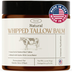 Dersie Beef Tallow Balm jar closeup showing whipped texture for deep hydration.