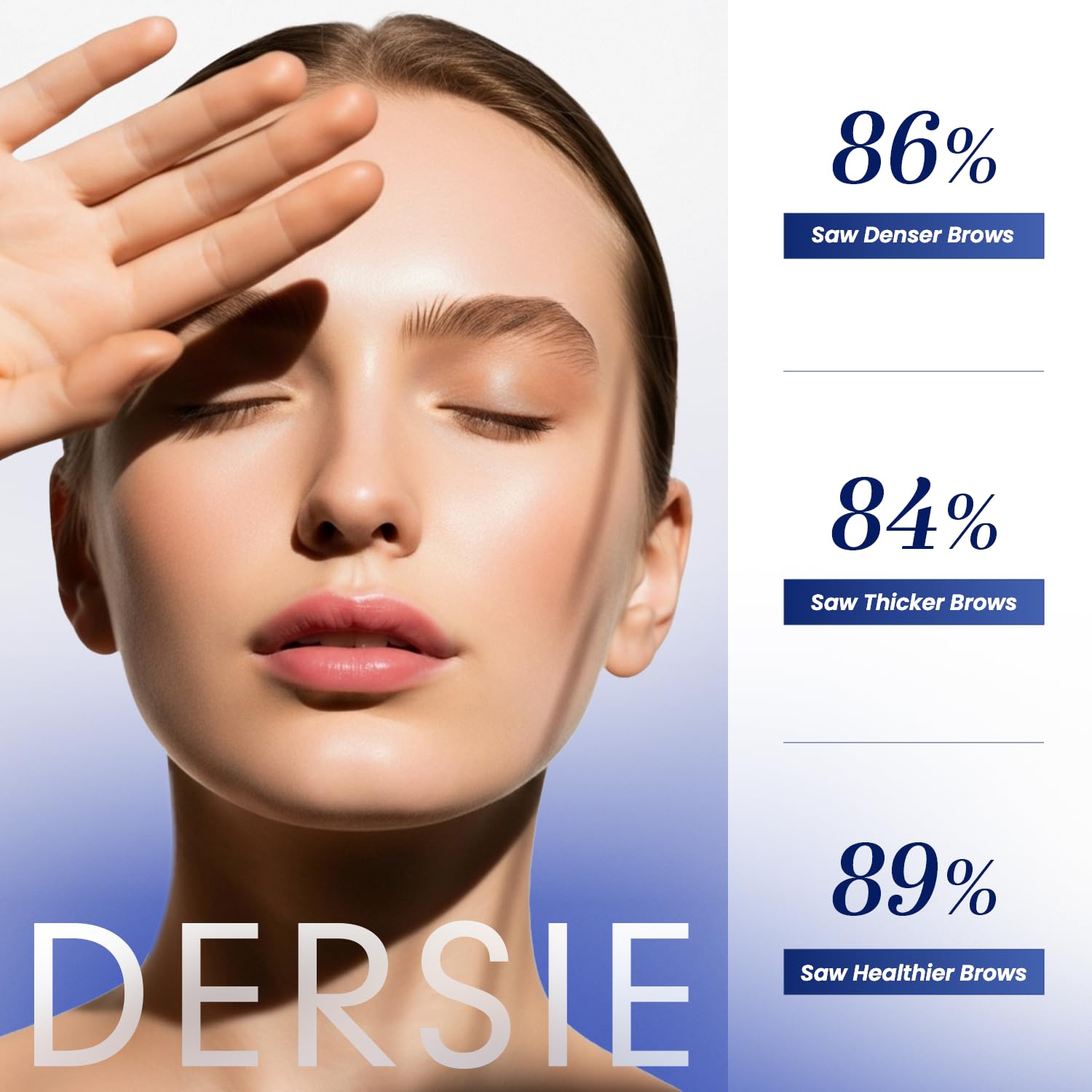 Nightly brow routine with Dersie serum for brow nourishment and care.