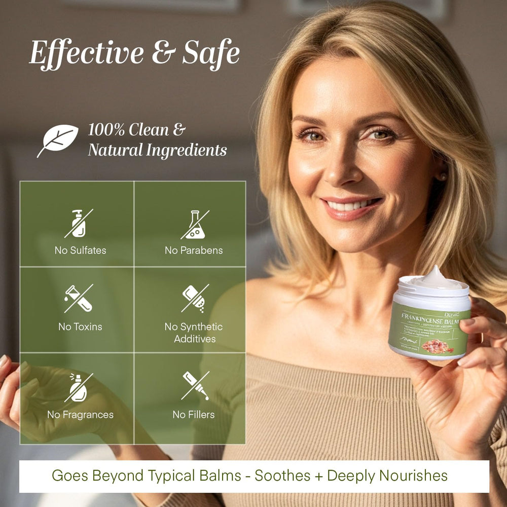 Dersie Frankincense Balm on dry skin providing deep hydration