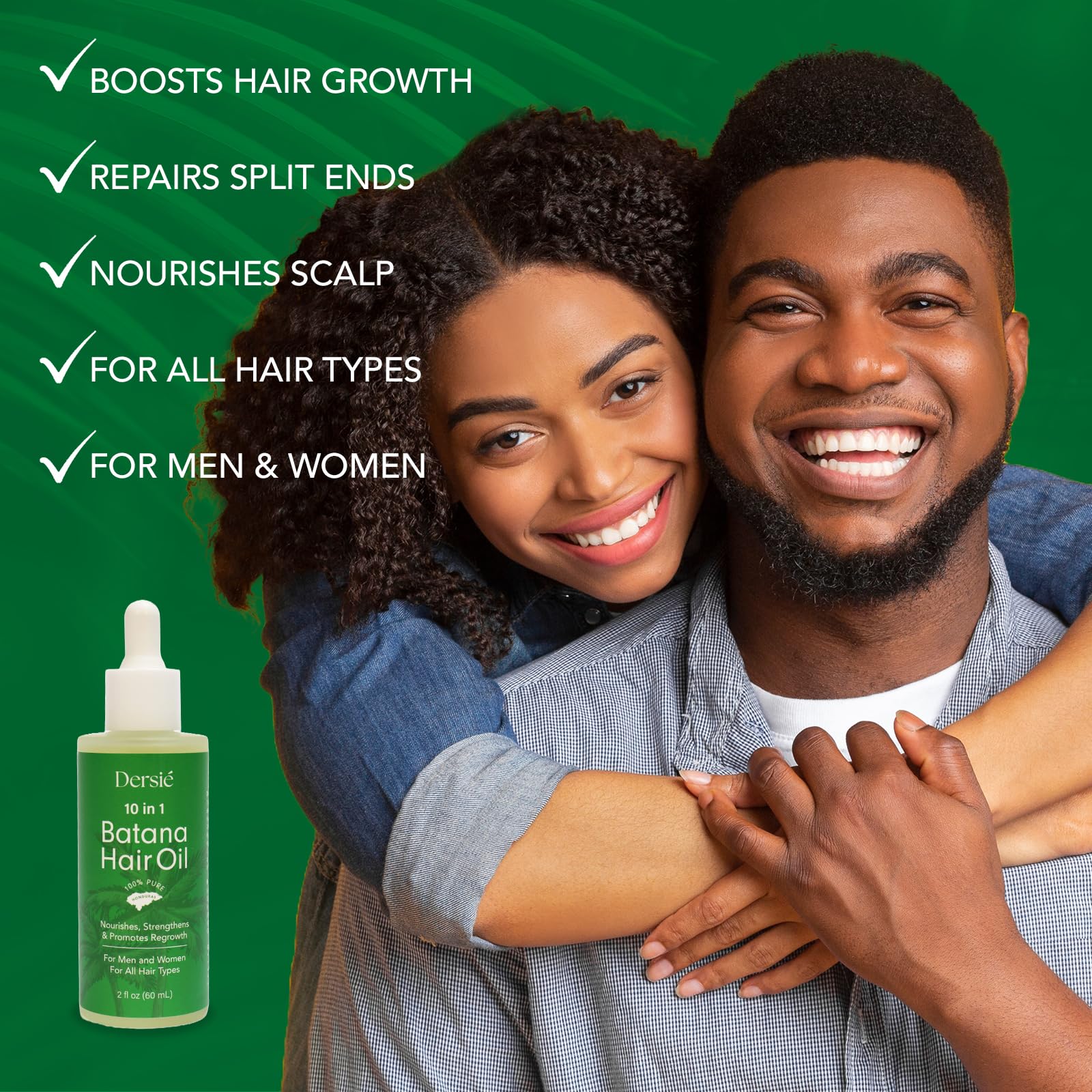 Dersie hair growth oil being applied to the scalp for nourishment.