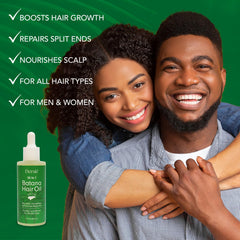 Dersie hair growth oil being applied to the scalp for nourishment.