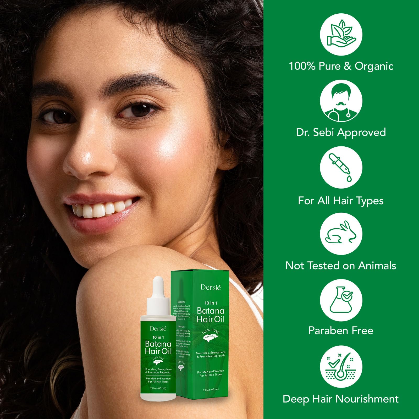 Shiny, healthy-looking hair after using Dersie Hair Growth Oil.