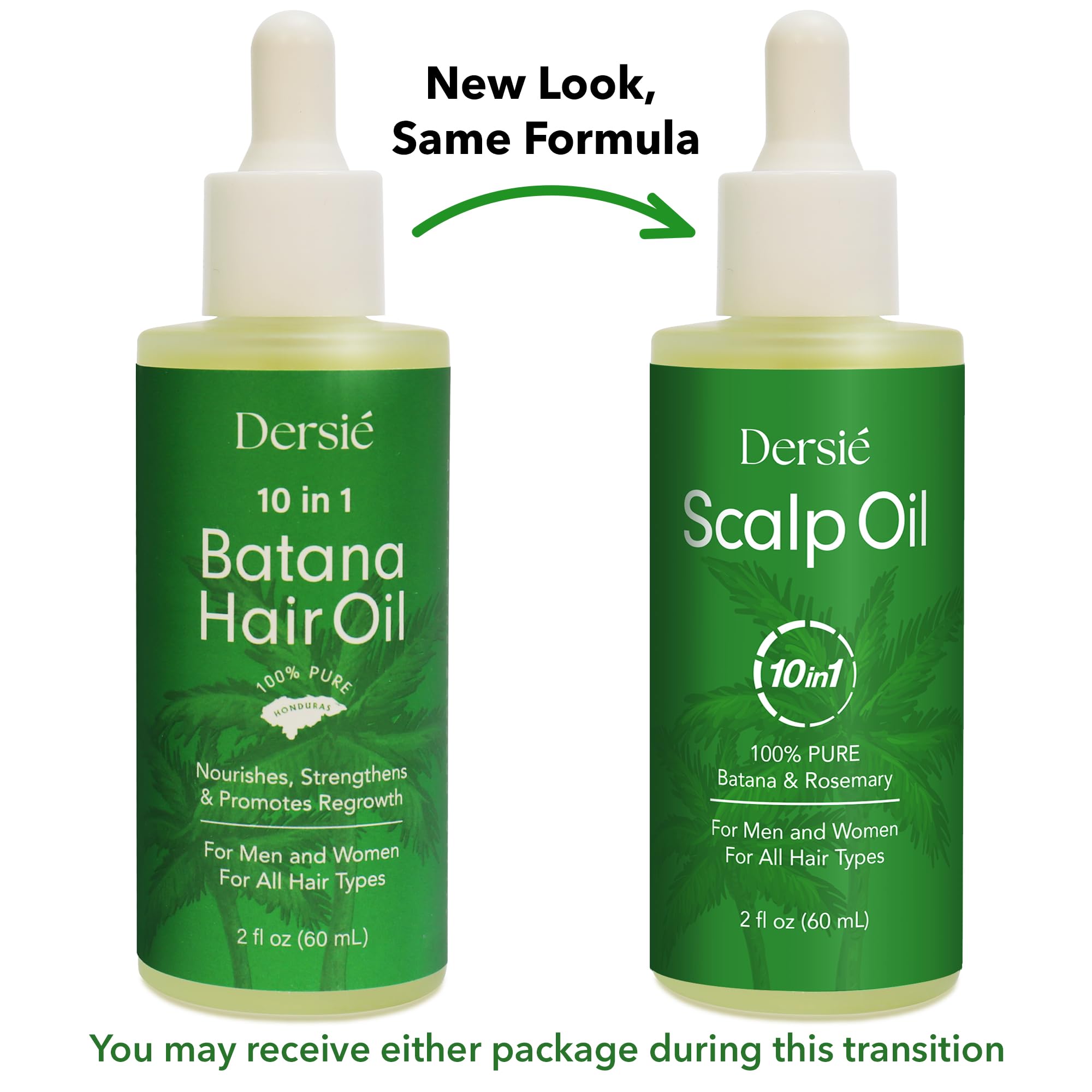 Close-up of Dersie Scalp Oil ingredients featuring Batana, rosemary and tea tree for vitality.