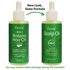 Close-up of Dersie Scalp Oil ingredients featuring Batana, rosemary and tea tree for vitality.