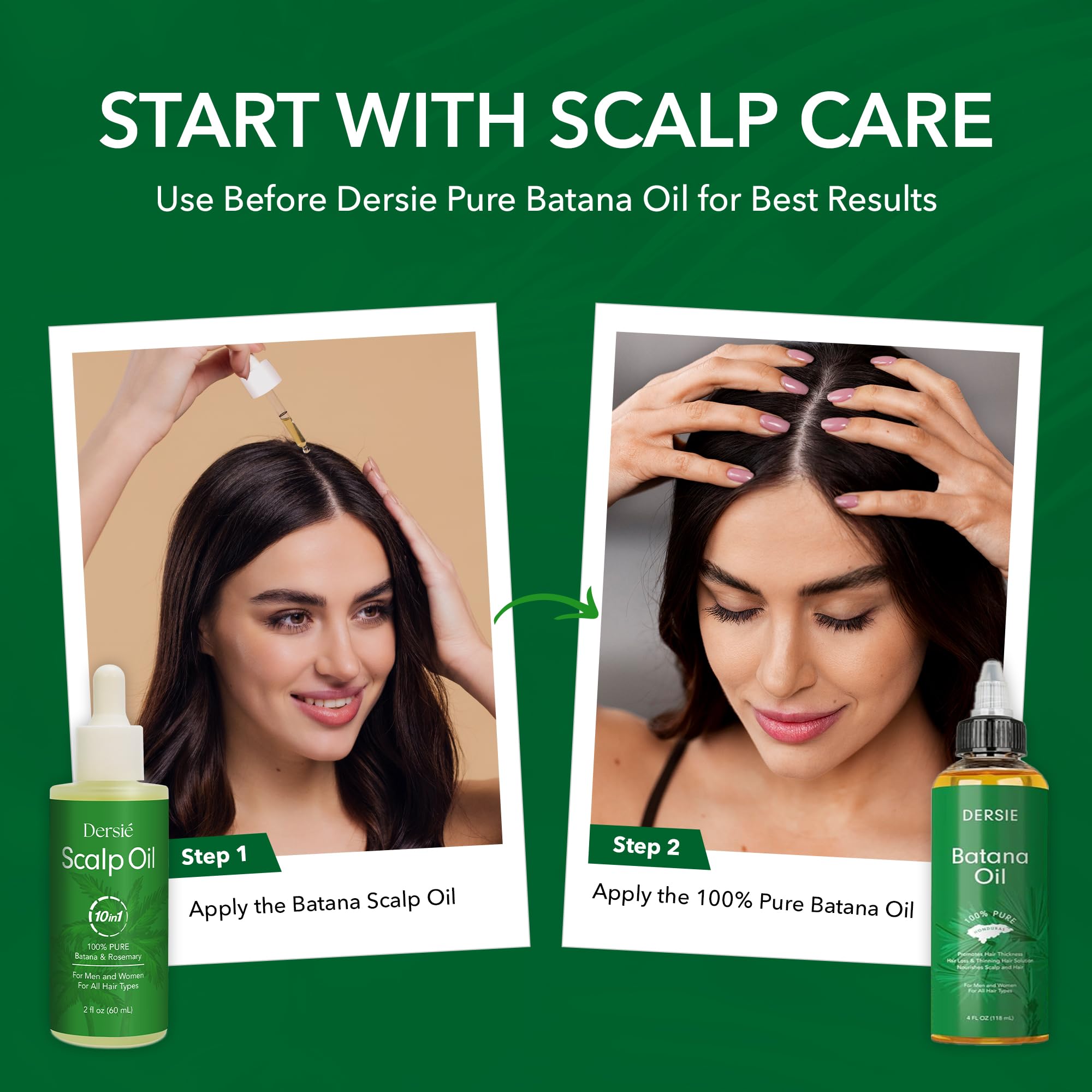 Dersie Scalp Oil serves as Step 1 in the Dersie ritual.