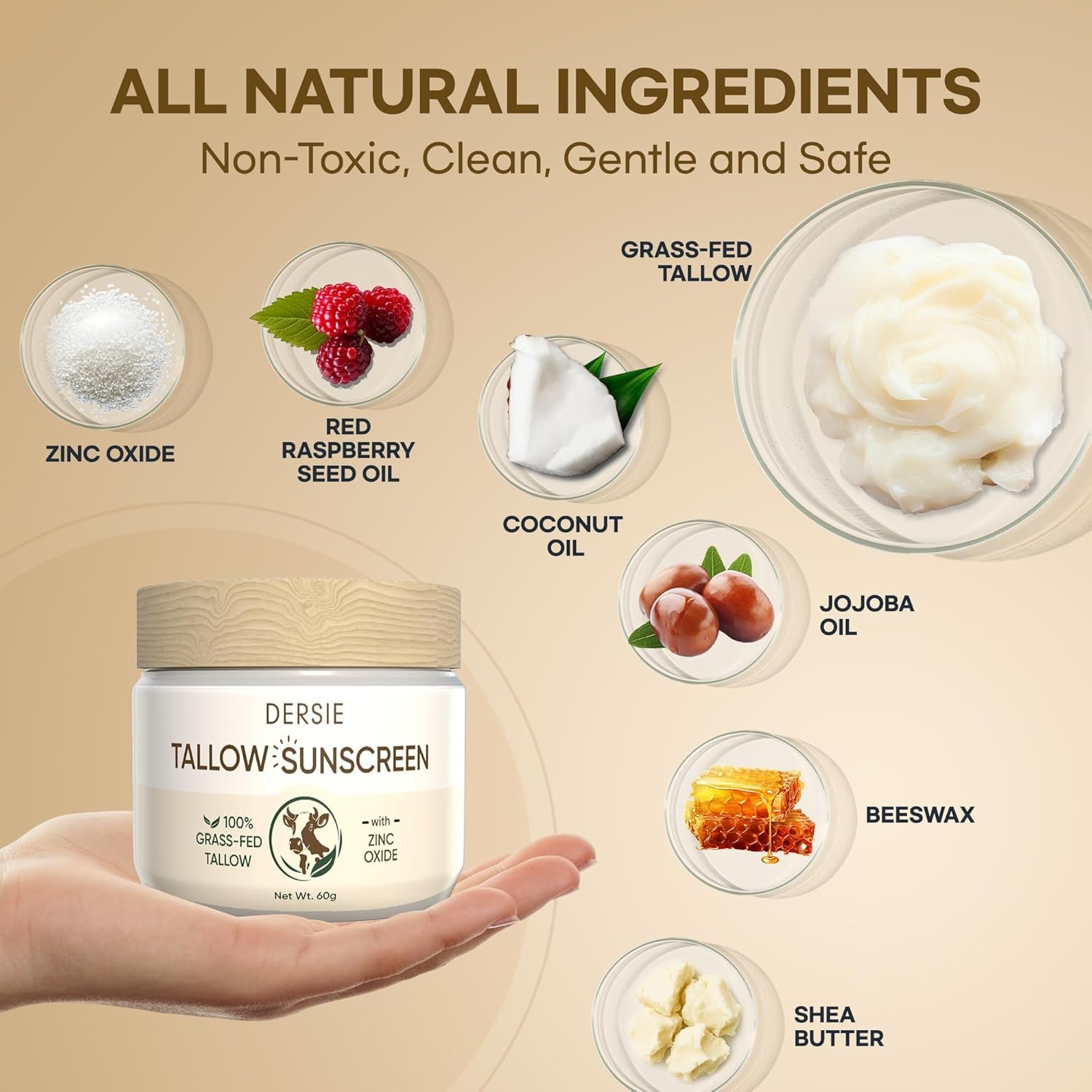 Dersie zinc oxide active label highlights non-nano formula for safe wear.