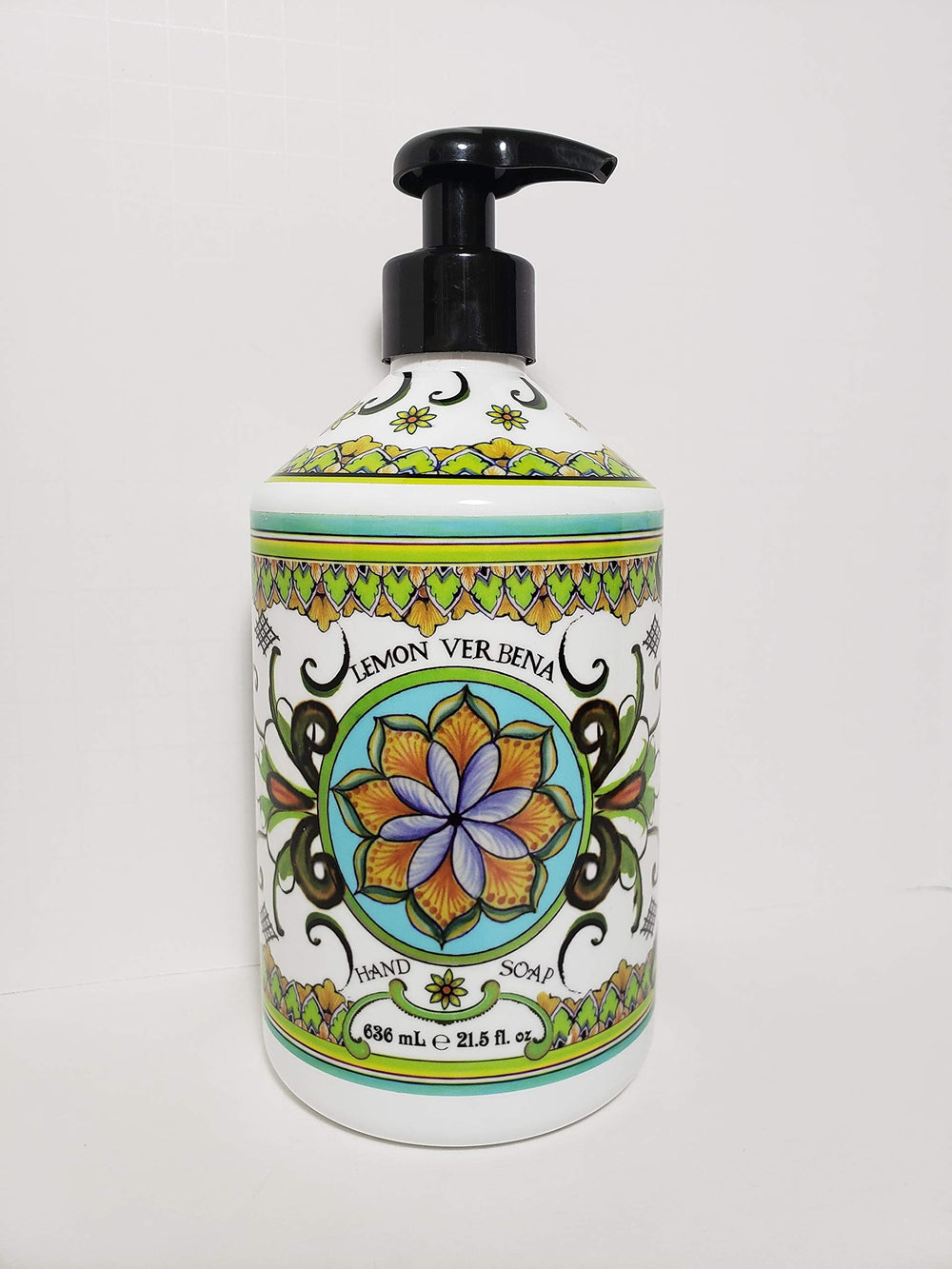 Deruta Lemon Verbena hand soap bottle with elegant Italian design and refreshing scent for hands