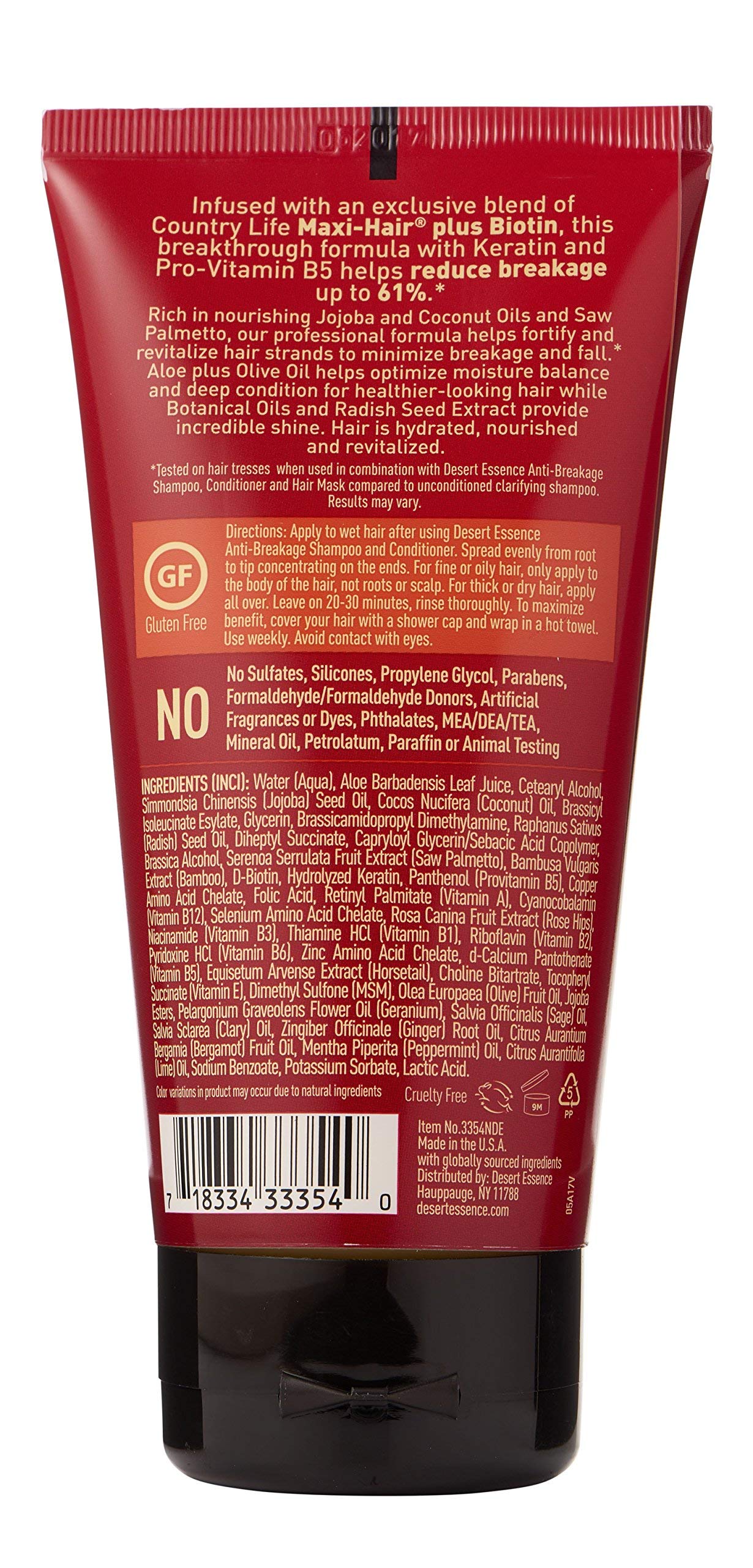 Desert Essence Anti-Breakage Hair Mask jar with deep conditioning