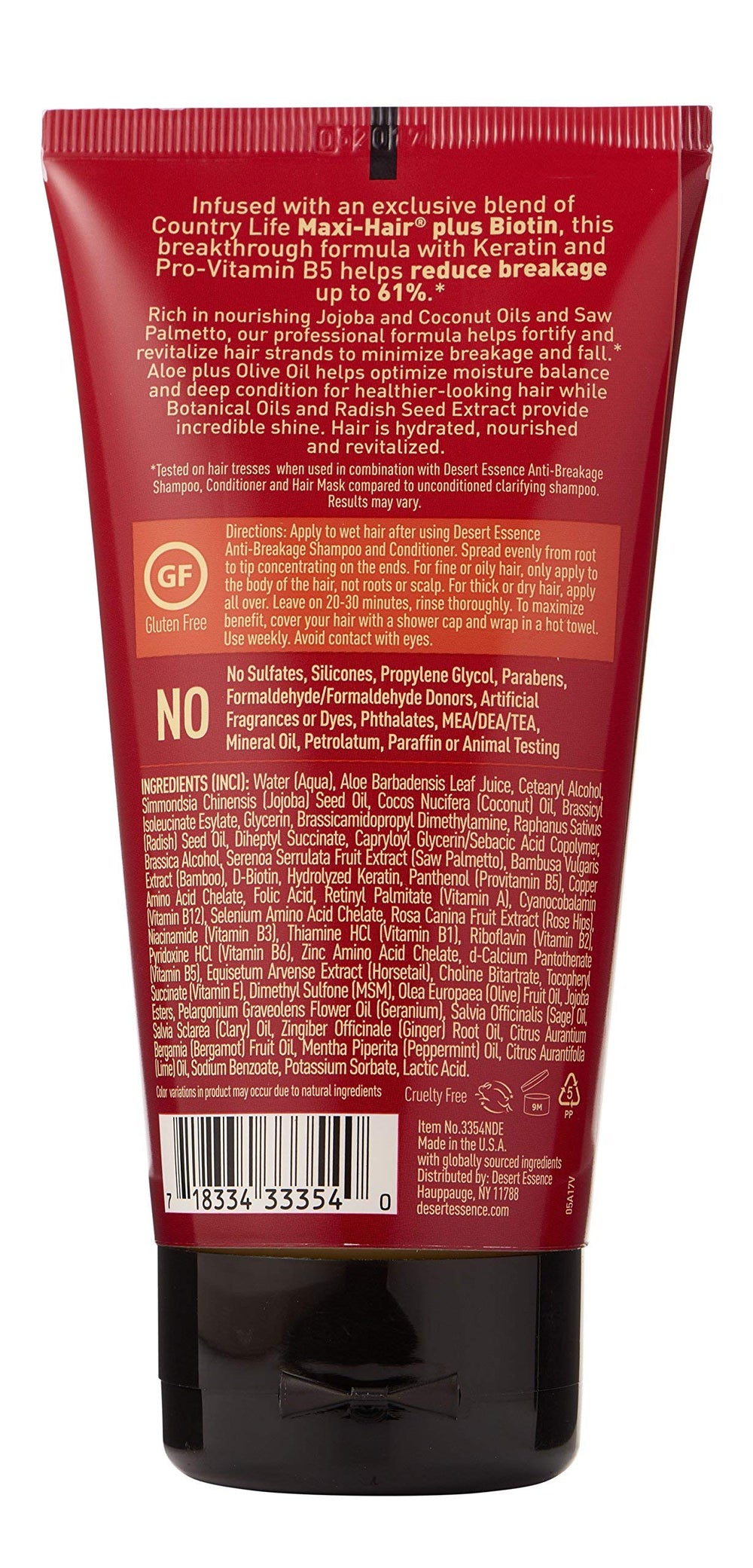 Desert Essence Anti-Breakage Hair Mask jar with deep conditioning