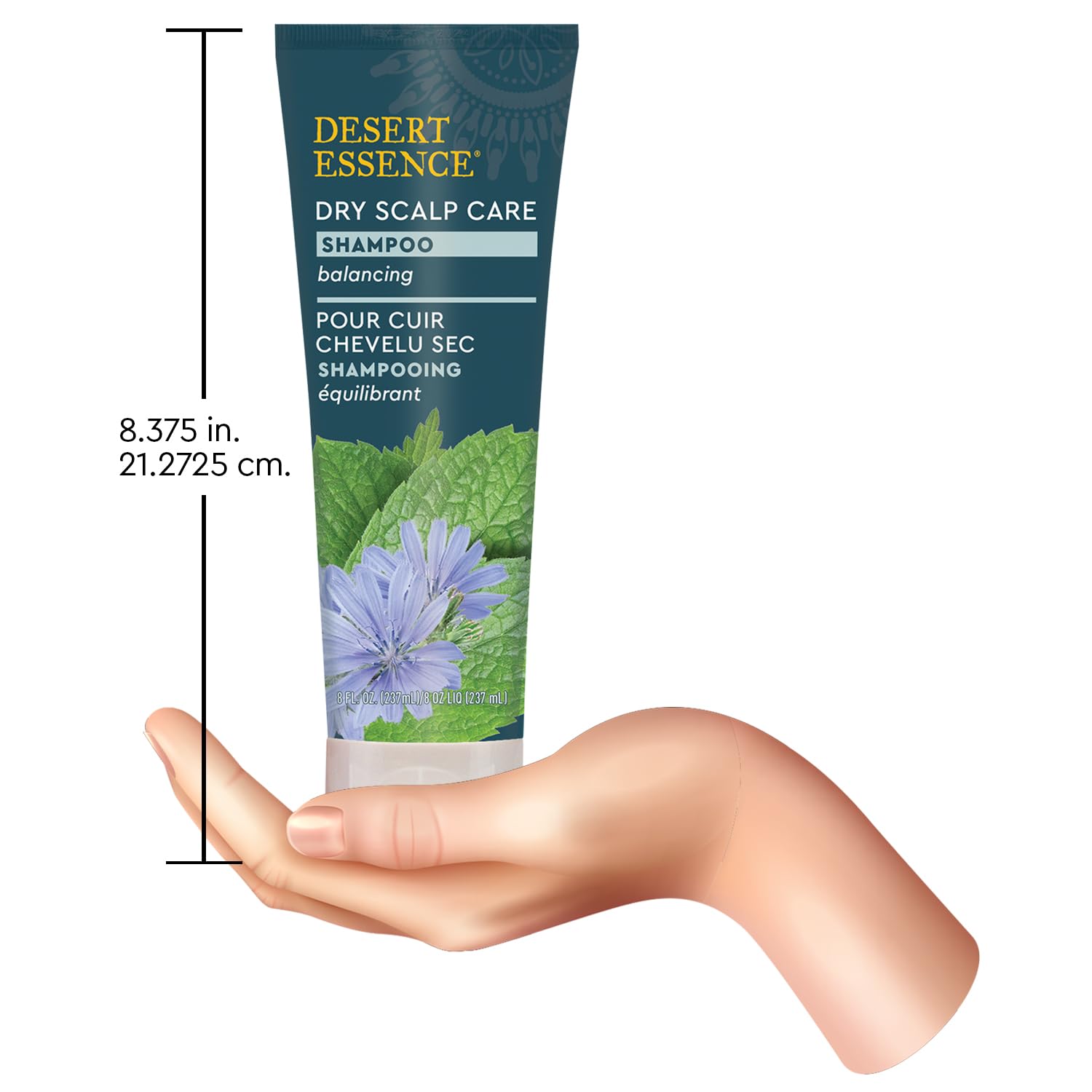 Desert Essence Dry Scalp Shampoo sulfate-free formula supports daily cleansing.