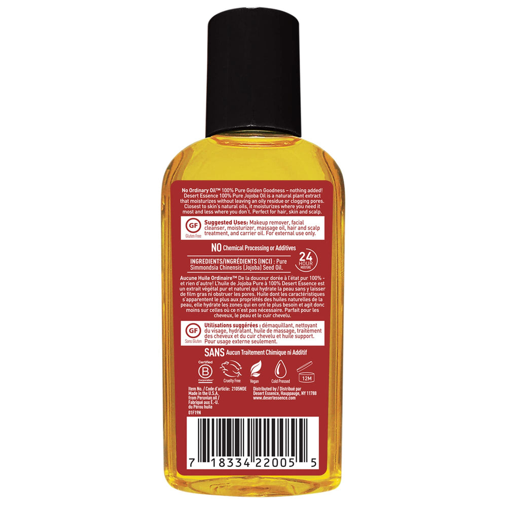 Desert Essence Jojoba Oil on face provides light hydration without heaviness.