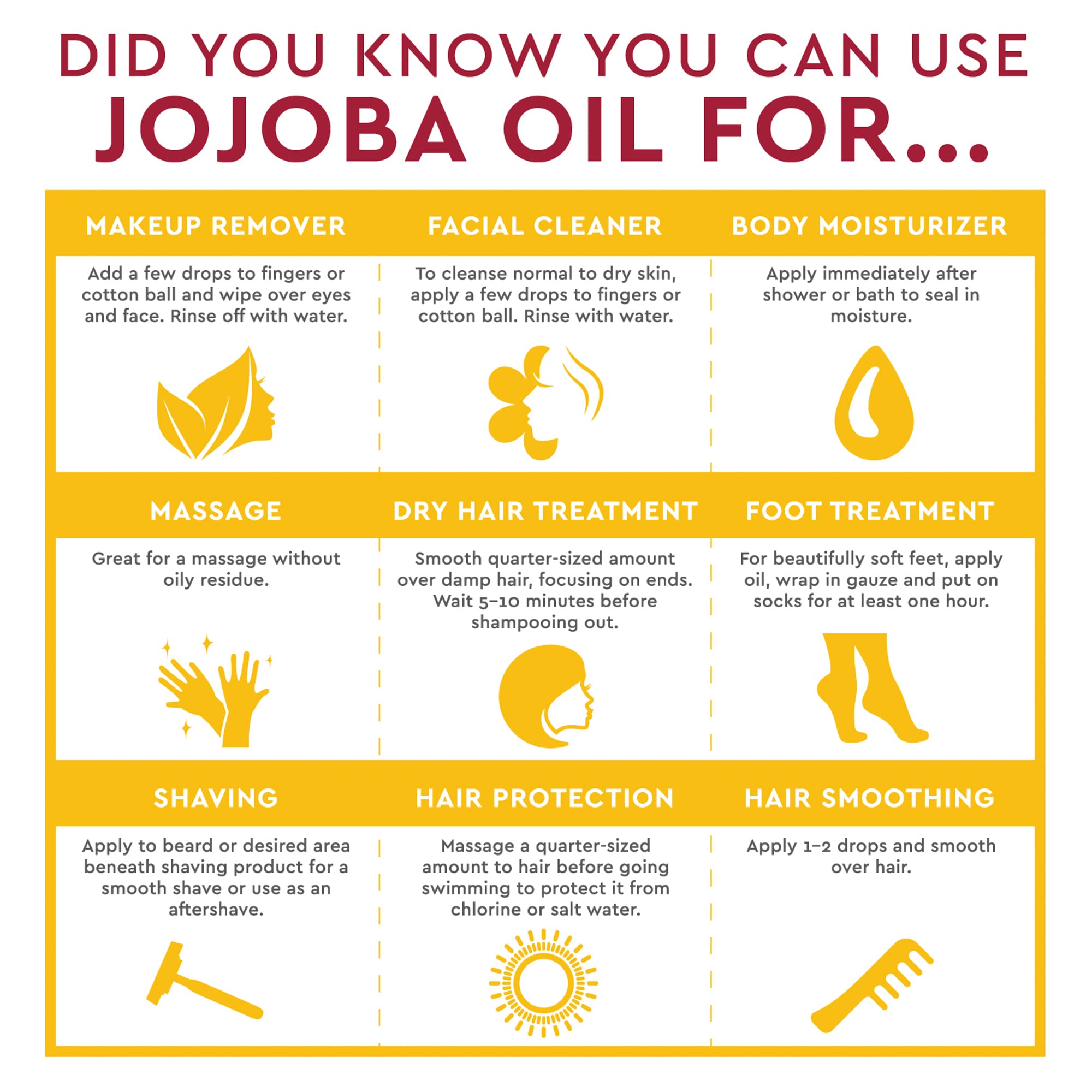 Desert Essence Jojoba Oil on hair adds natural shine and softness.