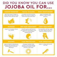 Desert Essence Jojoba Oil on hair adds natural shine and softness.