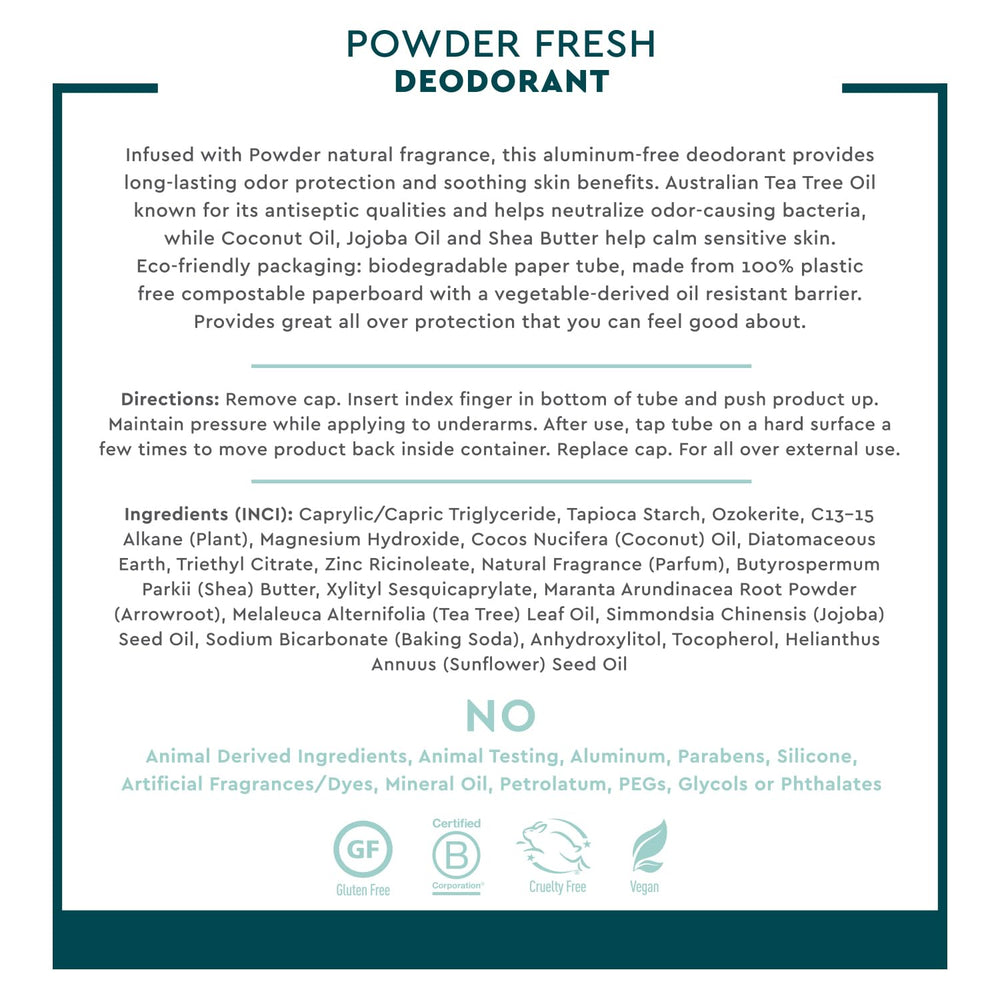 Desert Essence Tea Tree Oil ingredient highlights odor-control notes.