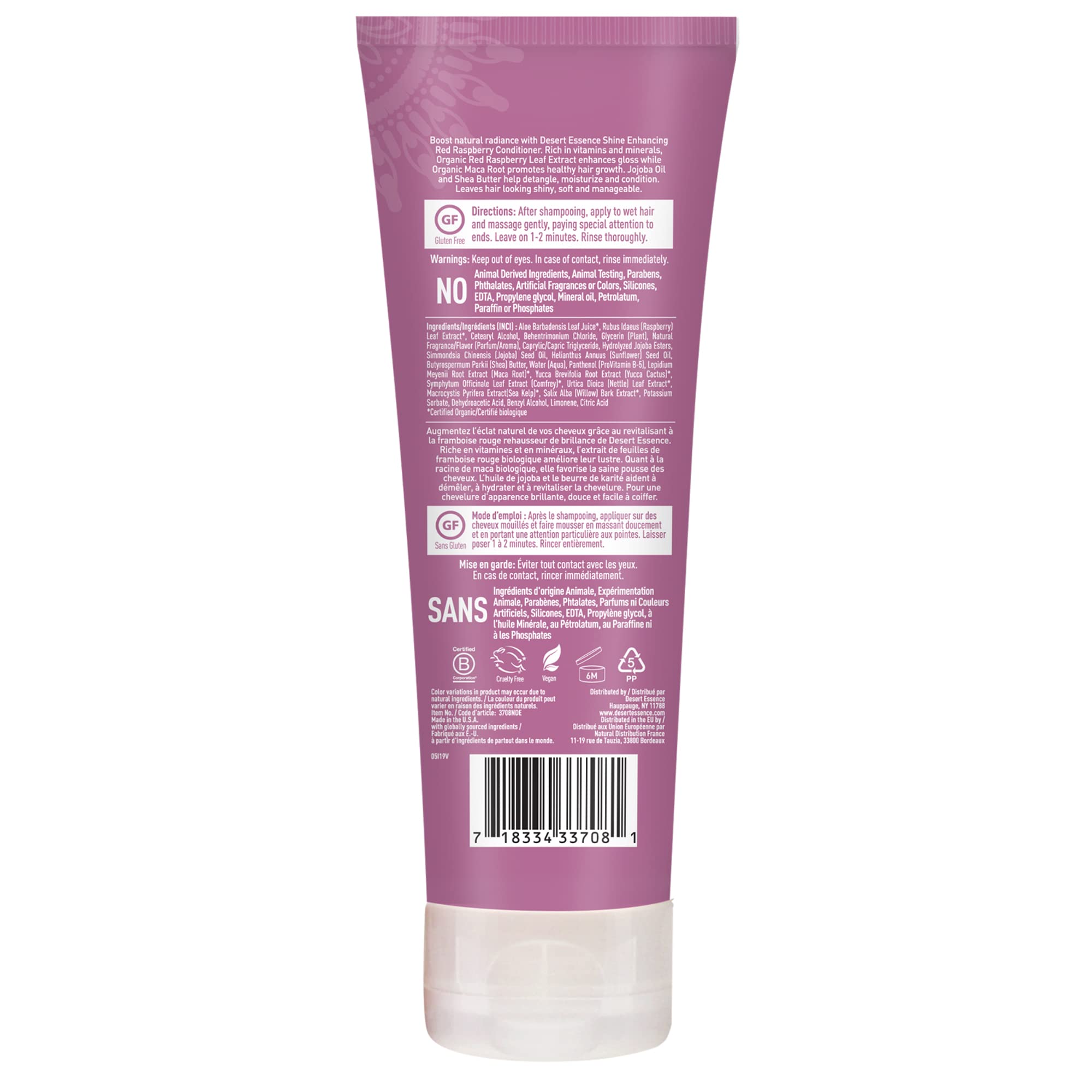 Desert Essence Red Raspberry conditioner texture close-up showing creamy richness.