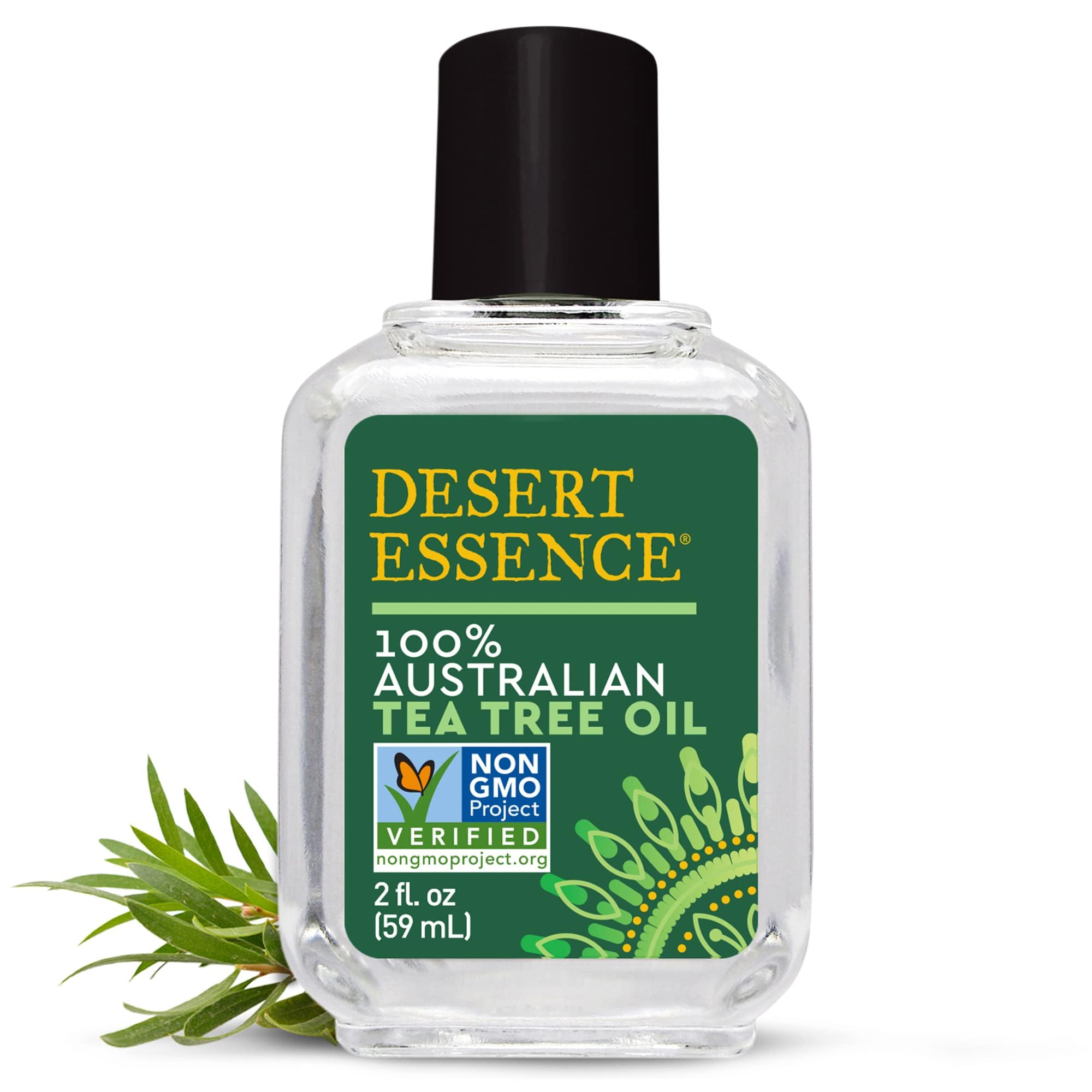 Desert Essence Tea Tree Oil dropper ready for precise blemish-prone skin use.