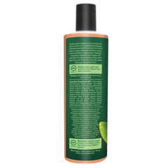 Tea Tree Oil icon on label signals natural, vegan formula.