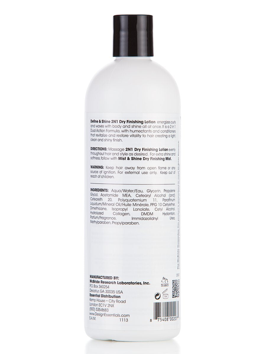Design Essentials Define & Shine 2-N-1 demonstrates heat protection for styled hair