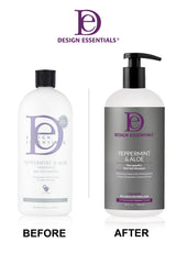 Design Essentials anti-itch shampoo bottle on clean counter ready for routine use to soothe dry scalp.