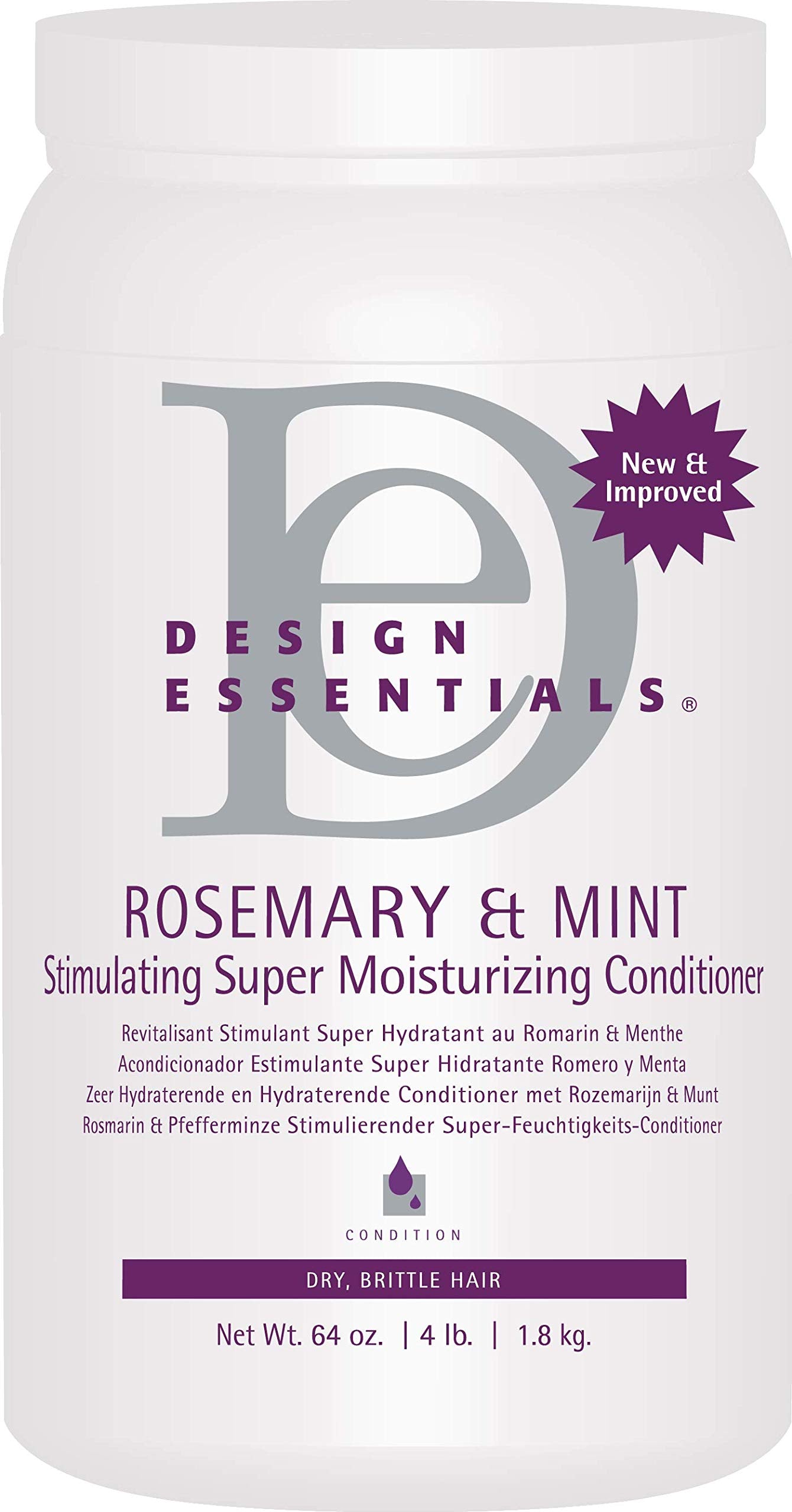 Design Essentials Rosemary & Mint conditioner bottle pour to hydrate dry hair