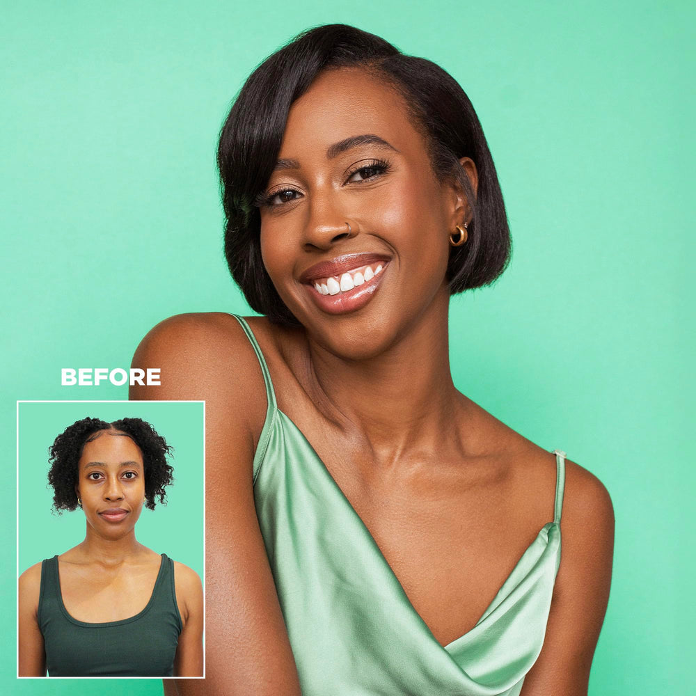 Gloss.Me hair oil absorbs without weighing hair down.