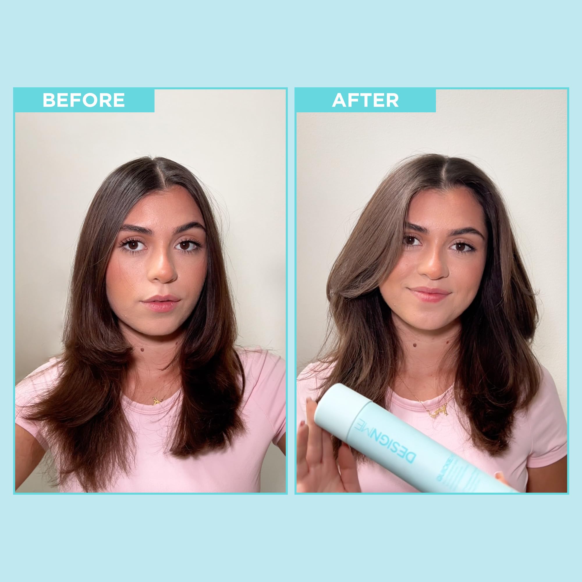 Design.Me Quickie.Me Dry Shampoo application on roots, boosts volume without water