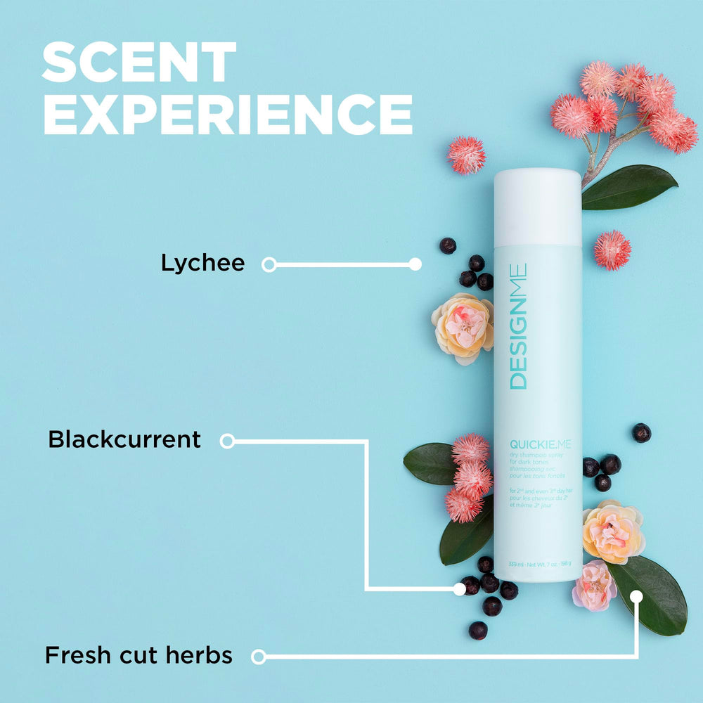 Design.Me Quickie.Me Dry Shampoo bottle with non-sticky finish ideal for travel