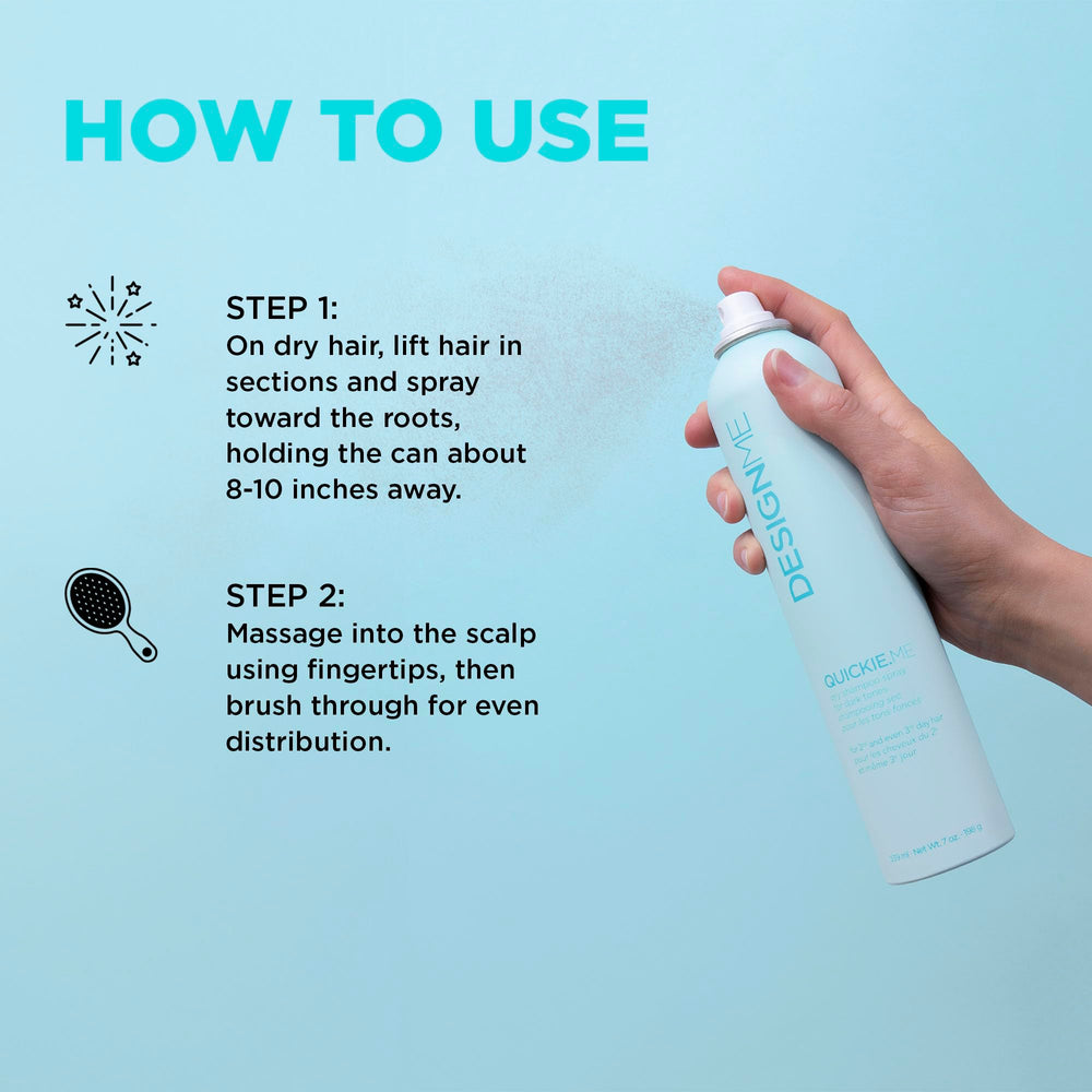 Design.Me Quickie.Me Dry Shampoo spray mist visibly refreshing hair after workouts
