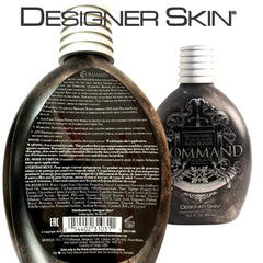 Creamy texture close-up showing smooth application of Designer Skin Command lotion