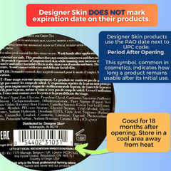 Designer Skin Command lotion bottle beside tanning setup for bronzing results