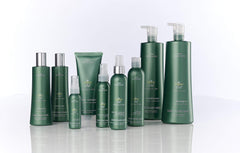 DESIGNLINE Olive Oil EVOO Lite Leave-In on finished hair delivering a soft, smooth shine.