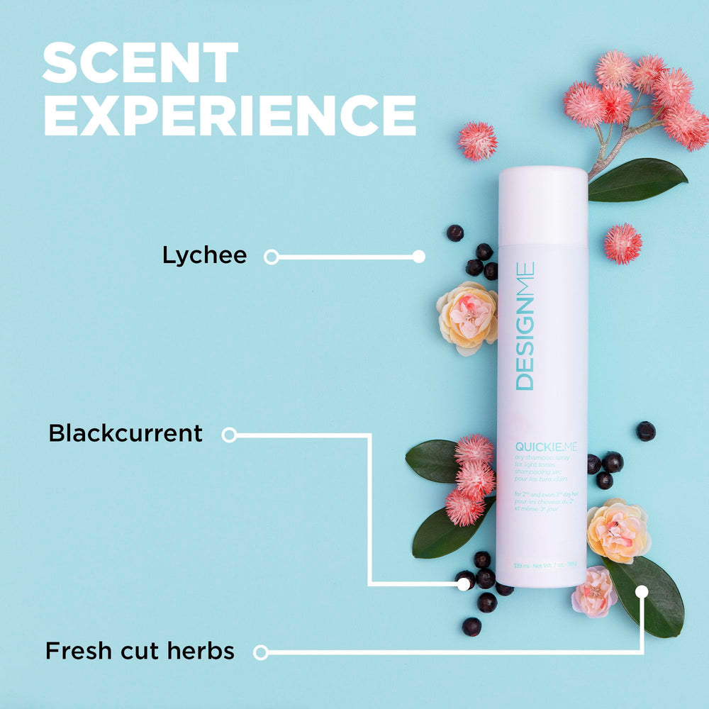 Design.Me QUICKIE.ME Dry Shampoo Light Tones with subtle fruity-herb scent