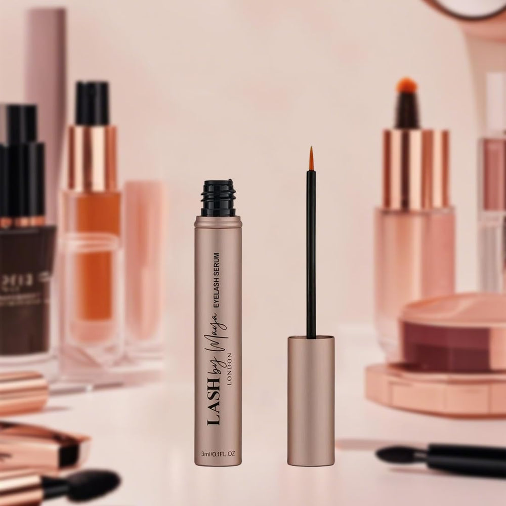 Detllou Lash by Maya Serum in-use scene showing tidy application near the lash line.