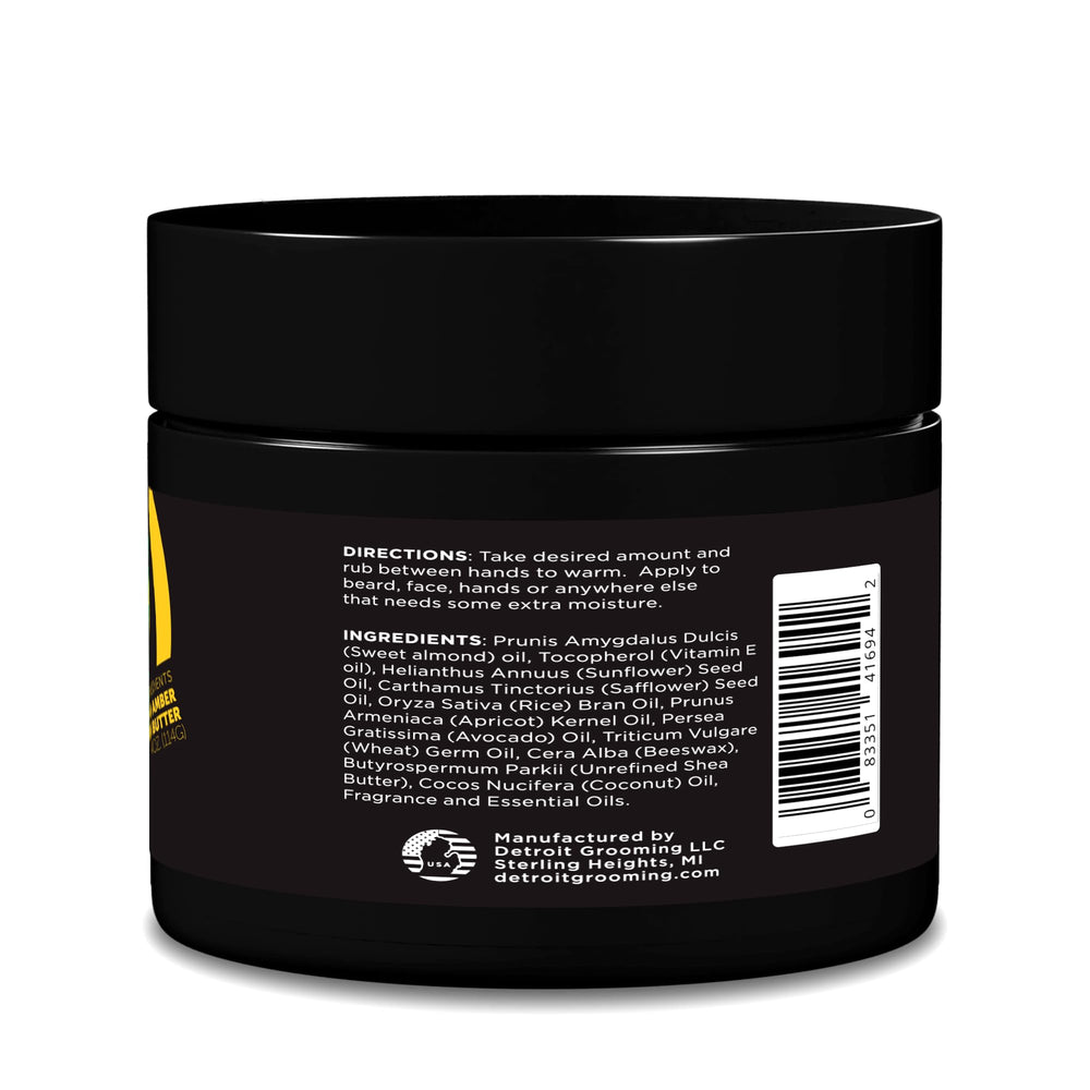 Detroit Grooming Co. 313 label close-up highlighting toasted vanilla and amber notes