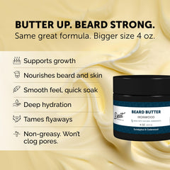 Detroit Grooming Co. beard butter being applied by hands for hydration and relief