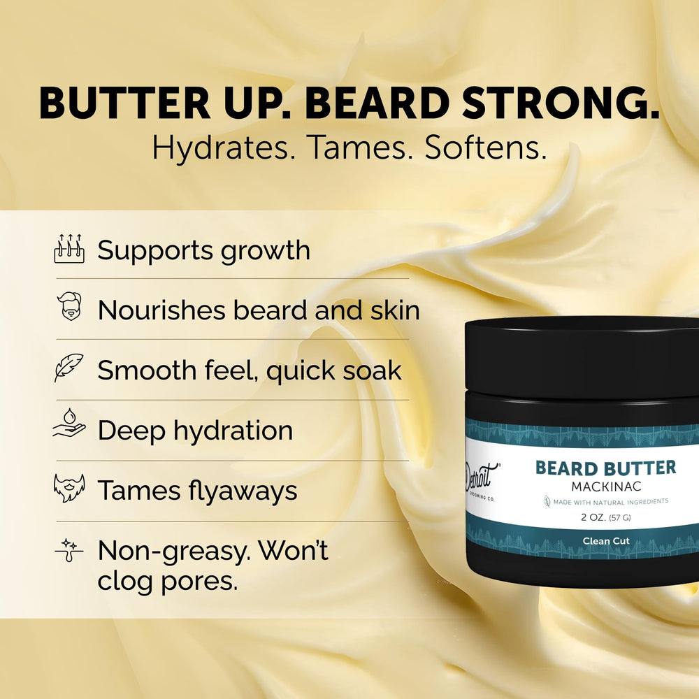 Detroit Grooming Co. beard butter packaging highlighting Detroit-made quality