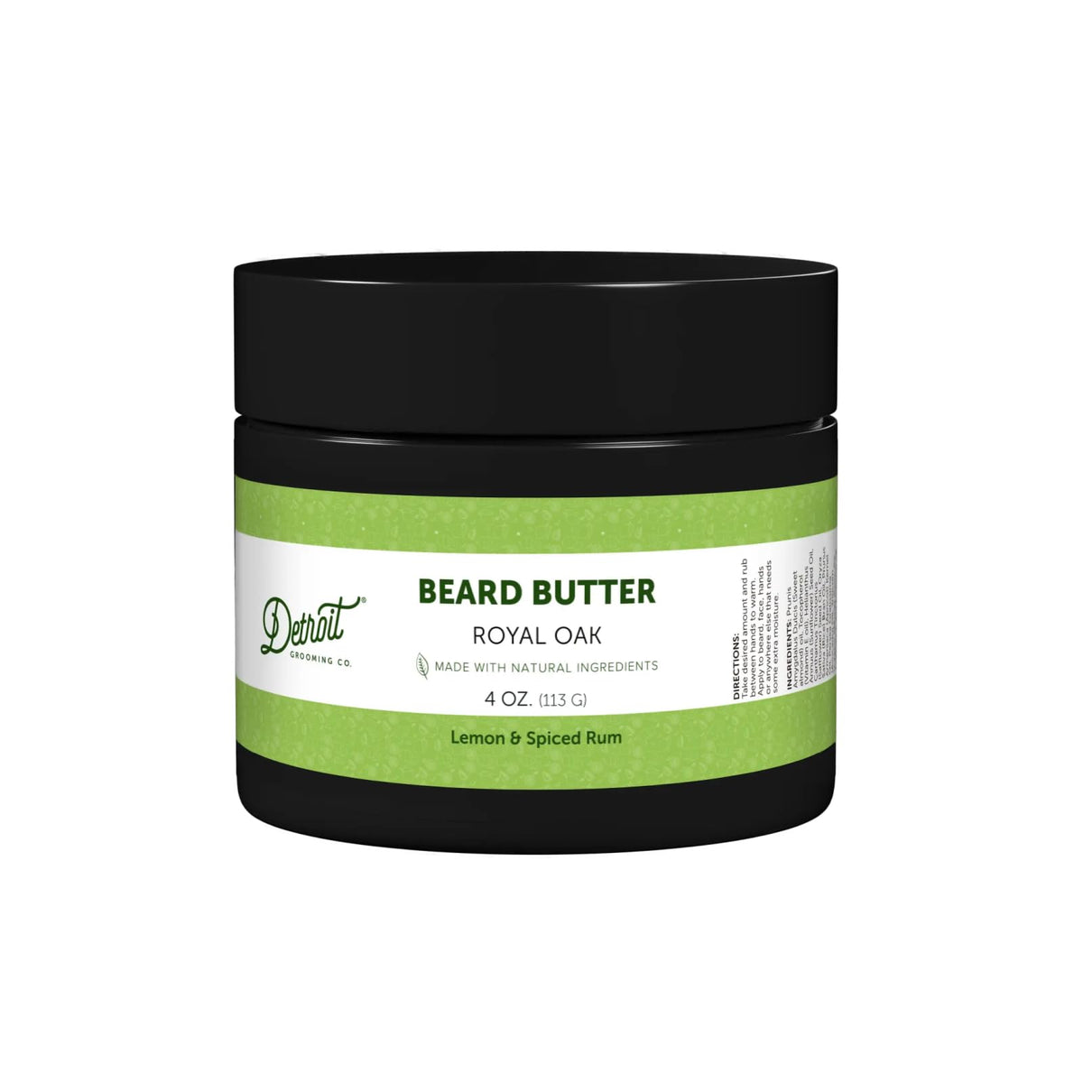 Detroit Grooming Co. beard butter in a 4oz bottle with Royal Oak scent for soft, refreshed beards.