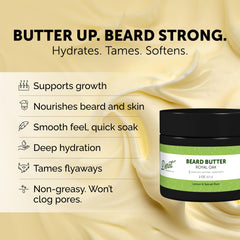 Applying Detroit Grooming Co. beard butter to tame flyaways and style a polished beard