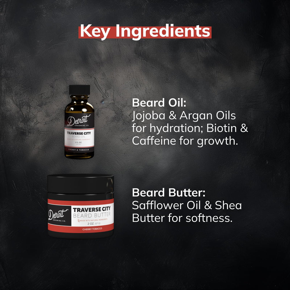 Detroit Grooming Co. Traverse City beard balm application for easy shaping.