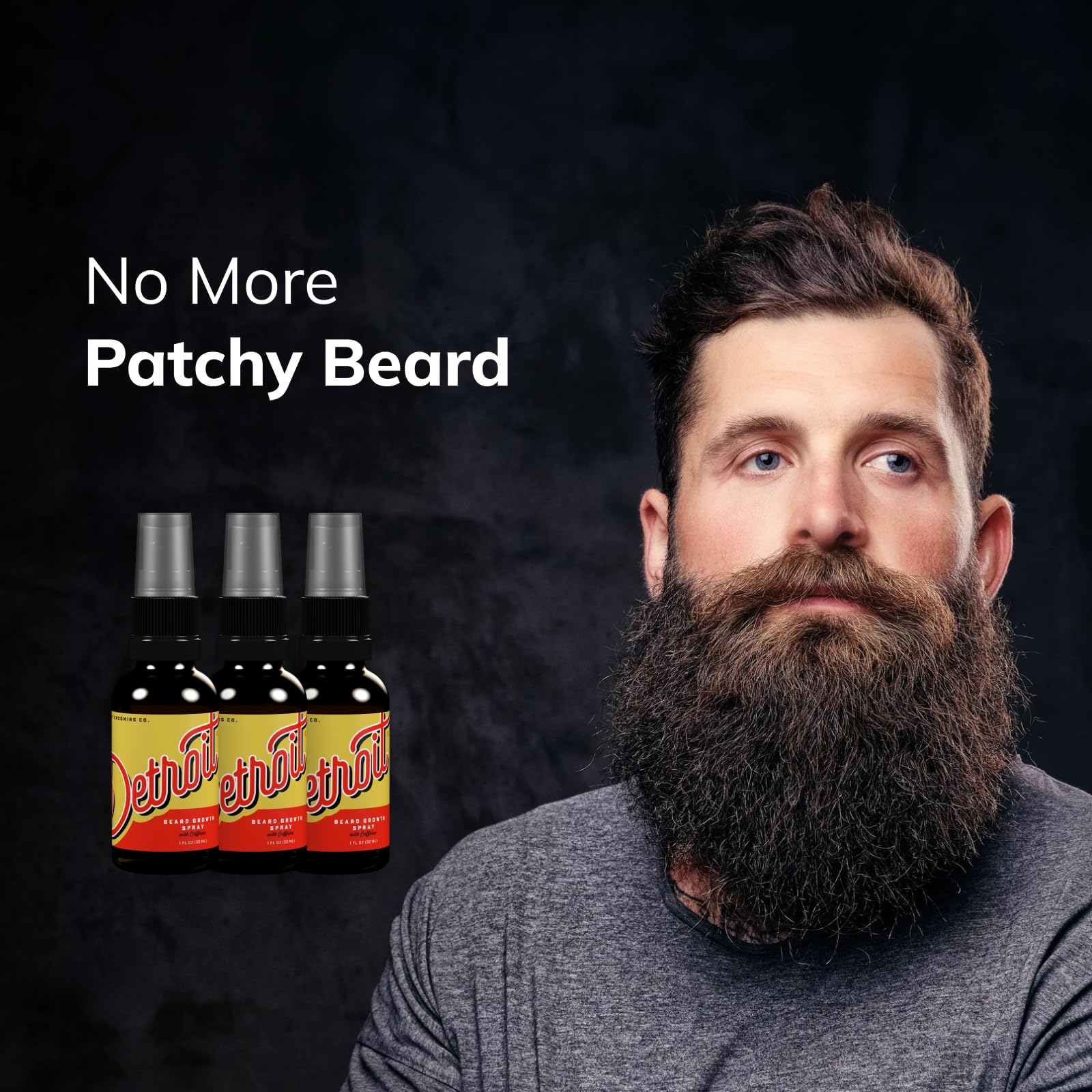 Detroit Grooming Co. under-beard skin hydrated after spray.