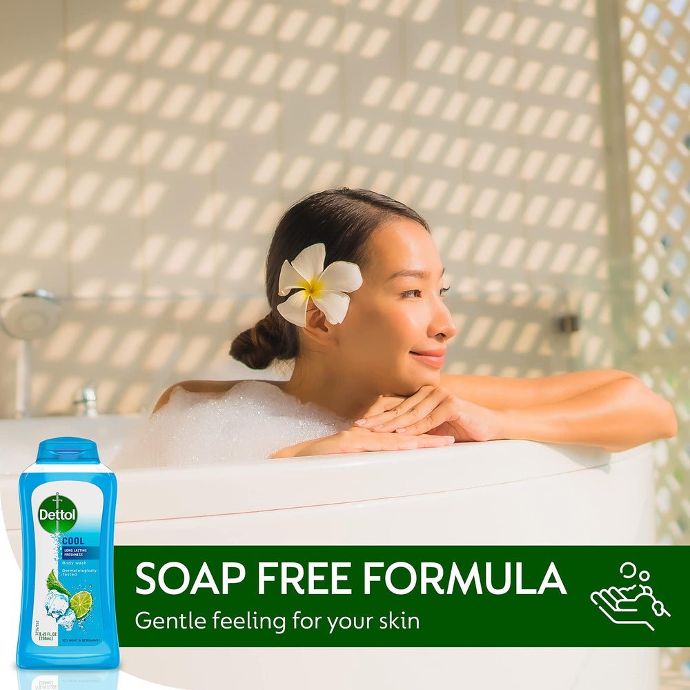 Dettol Cool Body Wash 8.45 oz bottle packaging for daily use.