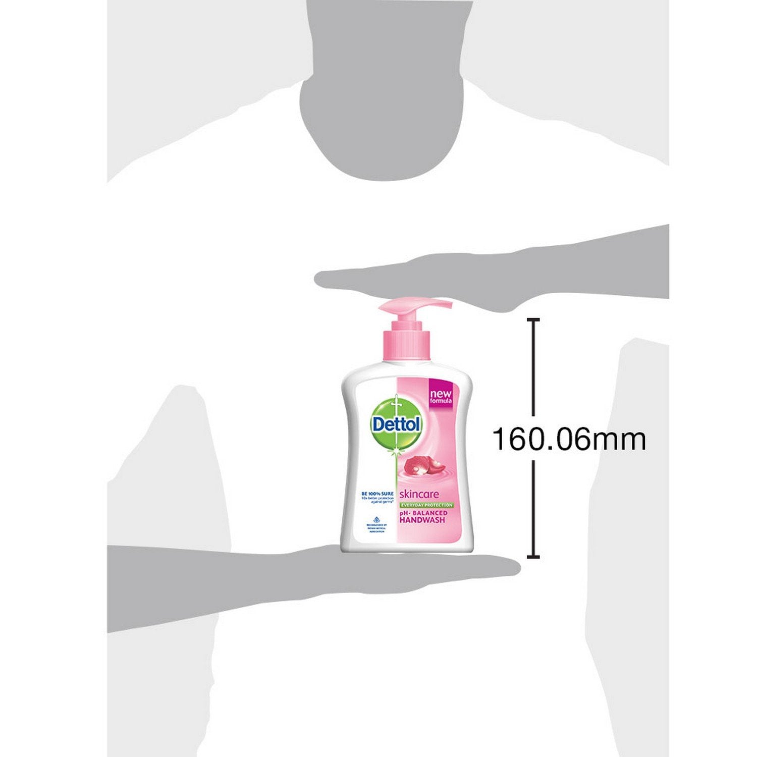 Dettol Skincare Hand Wash on bathroom shelf for daily routines.