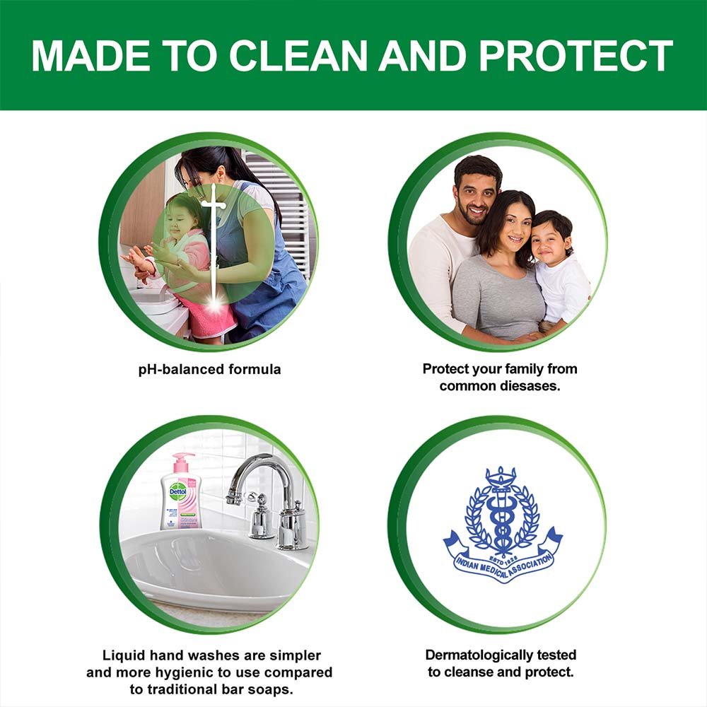 Dettol Skincare Hand Wash on countertop for quick cleansing.