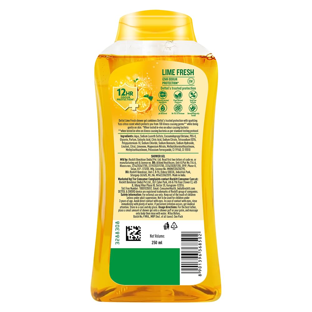 Dettol Lime Fresh fragrance splash conveys citrus freshness